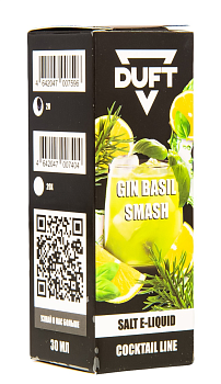 Жидкость для ЭСДН DUFT SALT COCKTAILS "Gin Basil Smach / Коктейль "джин бэзил смэш" 30мл 20мг.